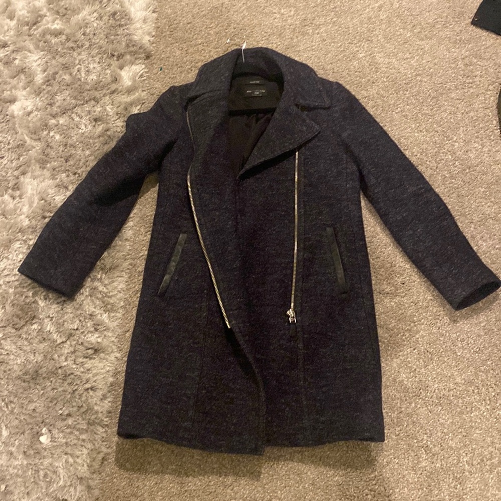 CLUB MONACO GREY ITALIAN WOOL COAT SIZE S/P